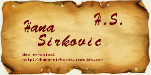 Hana Sirković vizit kartica